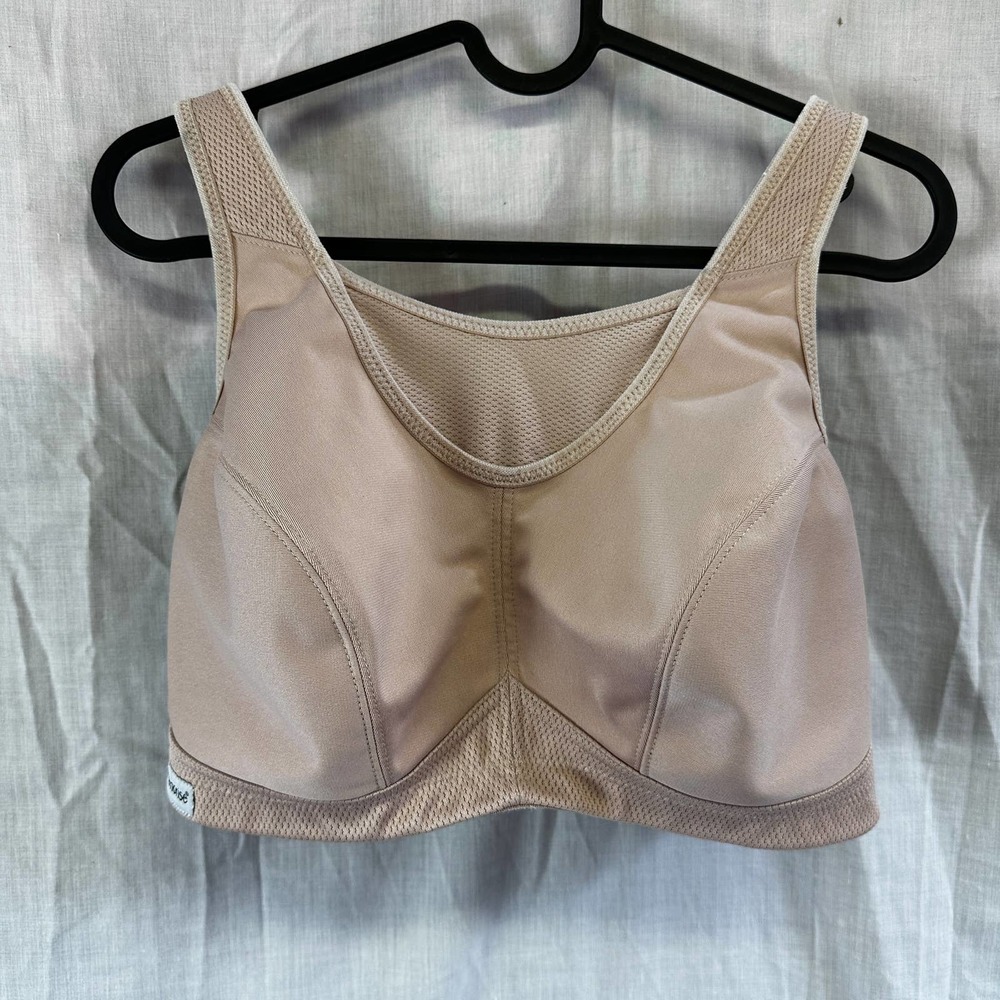 GLAMORISE Women No Bounce Cami Sports Bra Cafe US Size 38D